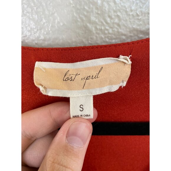 Lost April Womens Sleeveless Rust Dress Small Lightweight Casual Sophisticated - Picture 3 of 7